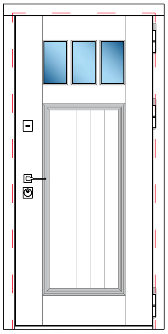 Металлическая входная дверь с фрезеровкой в коттедж RS-123