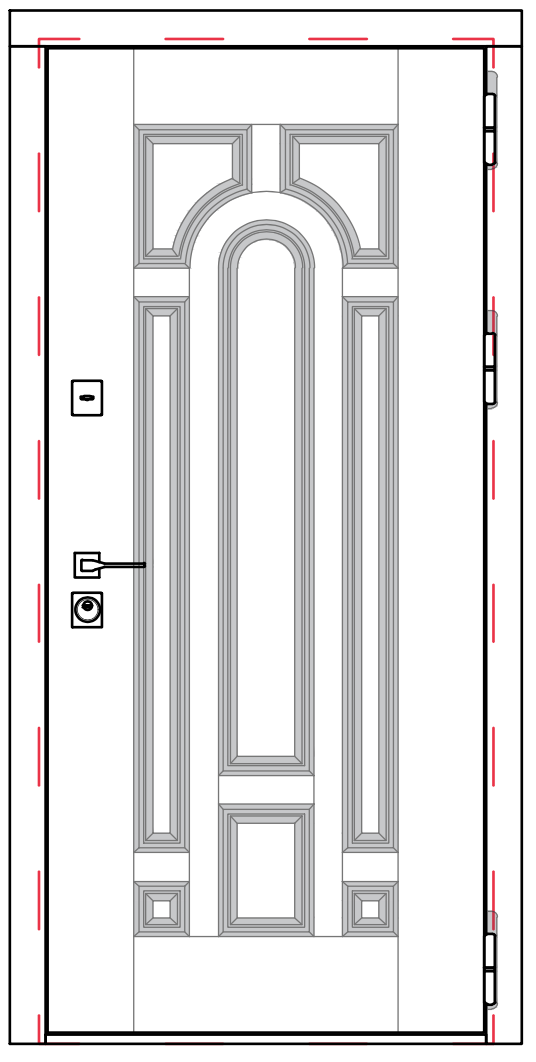 Металлическая входная дверь с фрезеровкой в коттедж RS-120