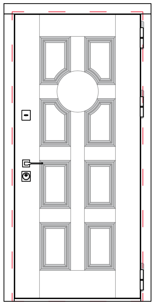 Металлическая входная дверь с фрезеровкой в коттедж RS-119