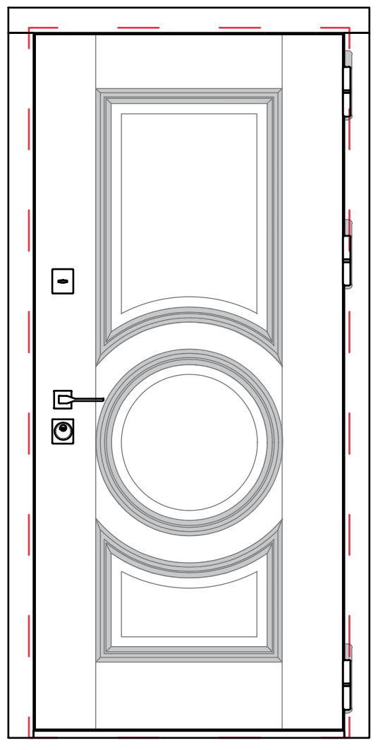 Металлическая входная дверь с фрезеровкой в коттедж RS-125