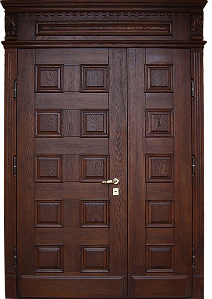 Двустворчатая входная дверь с фрамугой сверху RS-274