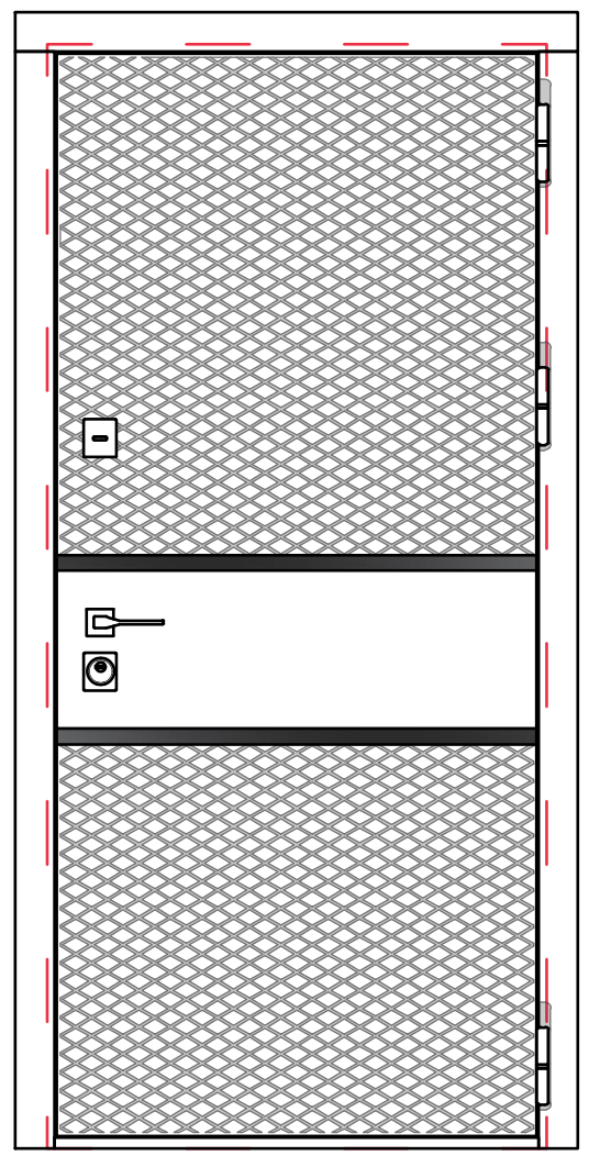 Металлическая входная дверь с фрезеровкой в коттедж RS-130