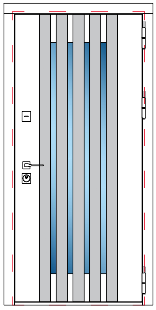 Металлическая входная дверь с фрезеровкой в коттедж RS-129