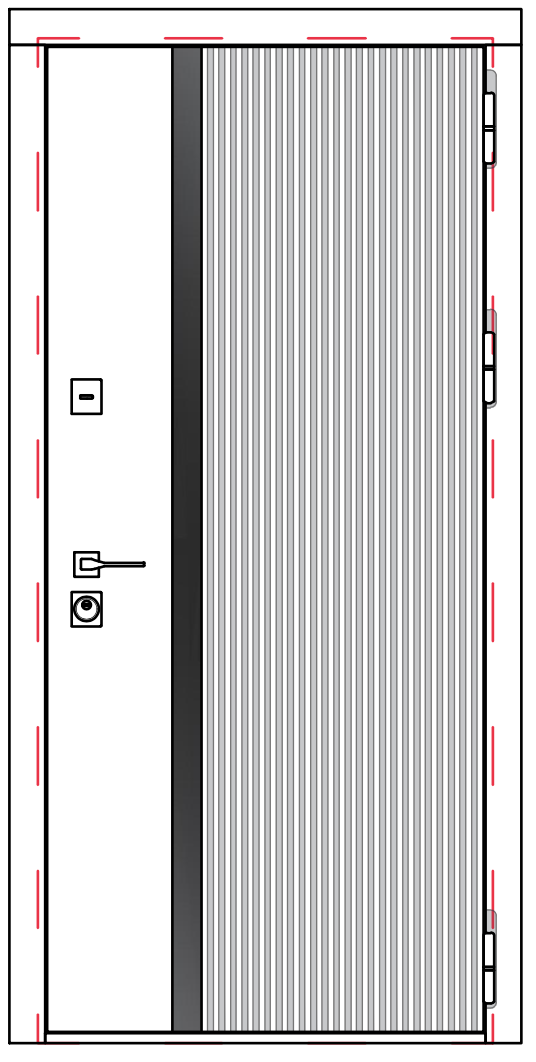 Металлическая входная дверь с фрезеровкой в коттедж RS-127
