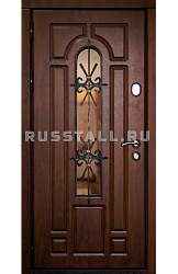 Железная входная дверь для дачи со стеклом RS2 - Изображение